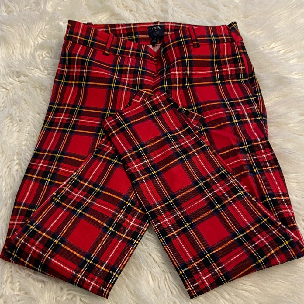 J. Crew Red Plaid Women’s Winnie Dress Pants size 2 brand new inseam 25” - Picture 8 of 8
